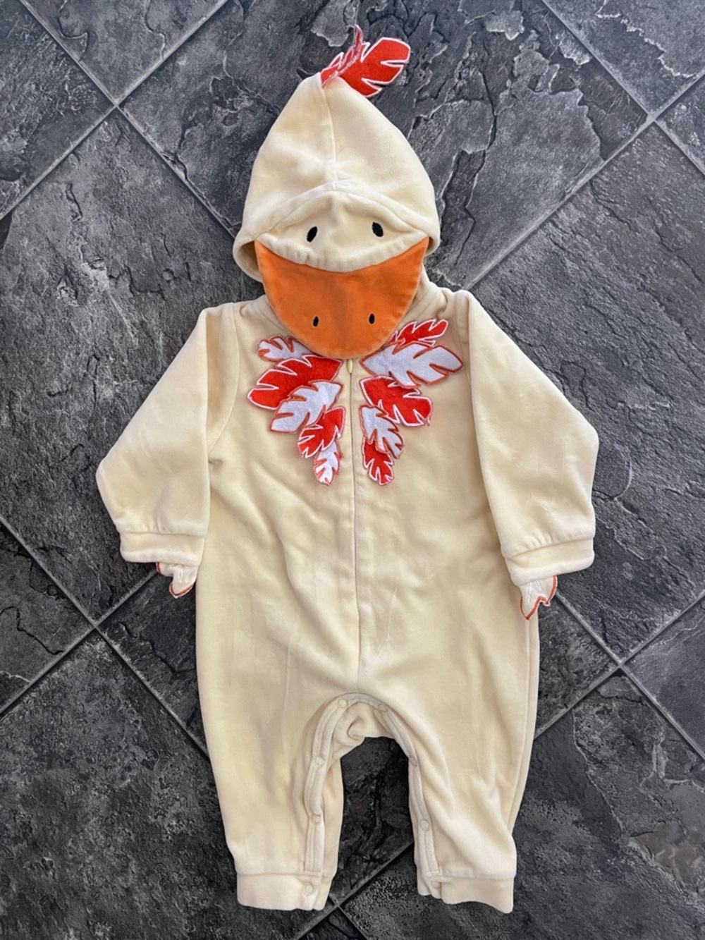 PUDDLES N BUBBLES Adorable Duckie Soft Hooded 3-D Zipper & Snap Leg One-Piece
